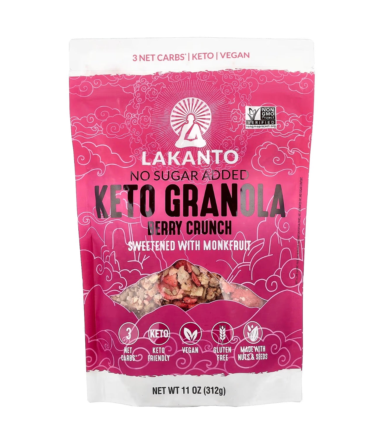 Keto granola fruits rouge